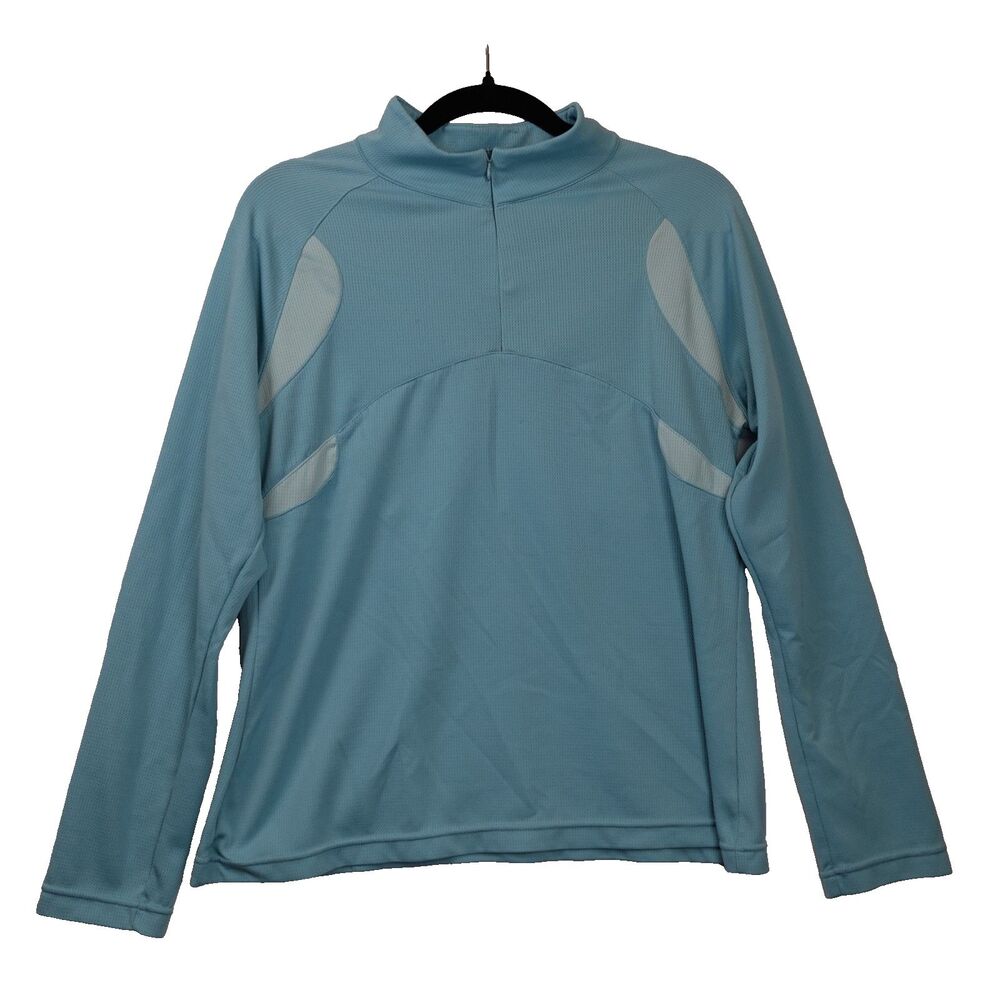 Jockey Pull Over Long Sleeve Active Wear Top Women's Large Blue Athleisure Gym